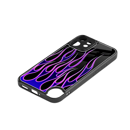 Flames Purple Inferno stylish phone case for cmf nothing phone 2 pro | glossy glass and slim fit