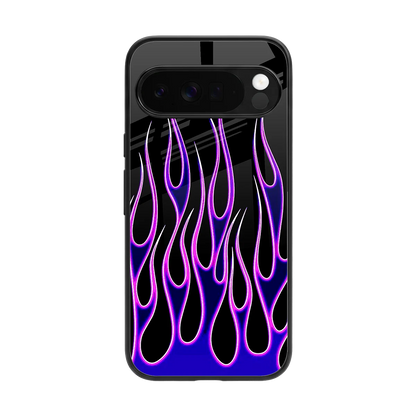 Flames Purple Inferno back phone cover | glass case for google pixel 10 pro xl
