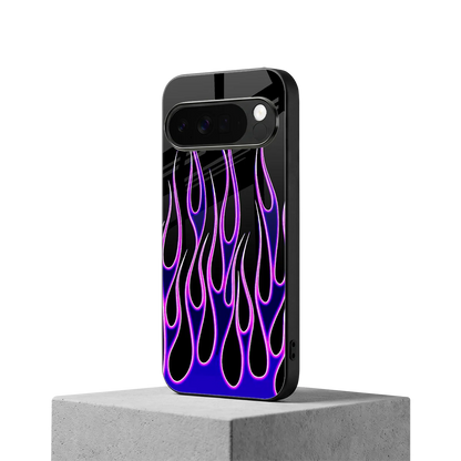 Flames Purple Inferno google pixel 10 pro xl mobile cover | shockproof glass phone case