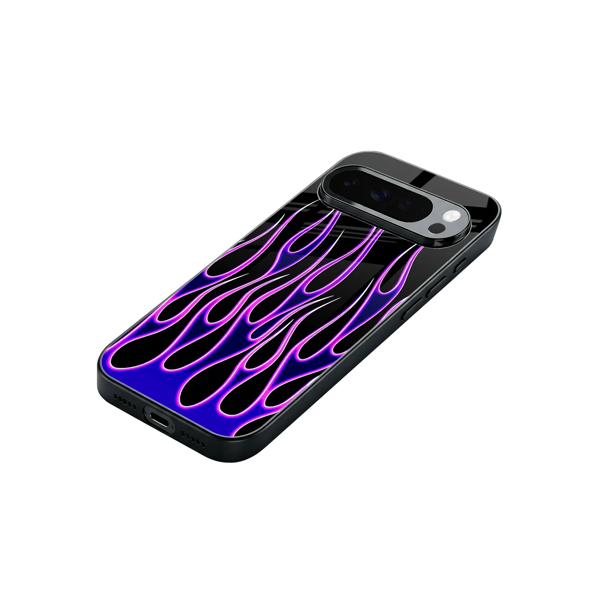 Flames Purple Inferno stylish phone case for google pixel 10 pro xl | glossy glass and slim fit