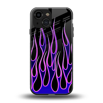 Flames Purple Inferno back phone cover | glass case for iphone 13 mini