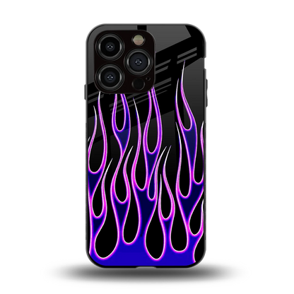 Flames Purple Inferno back phone cover | glass case for iphone 13 pro