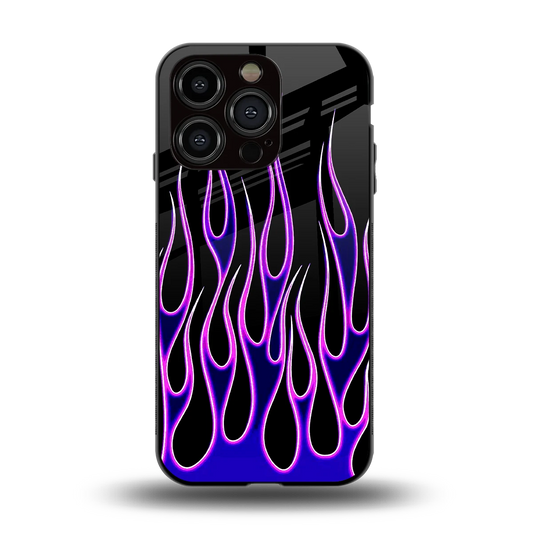Flames Purple Inferno back phone cover | glass case for iphone 13 pro
