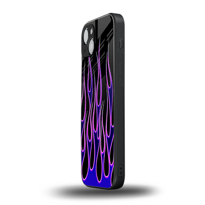 Flames Purple Inferno iphone 13 mobile cover | shockproof glass phone case