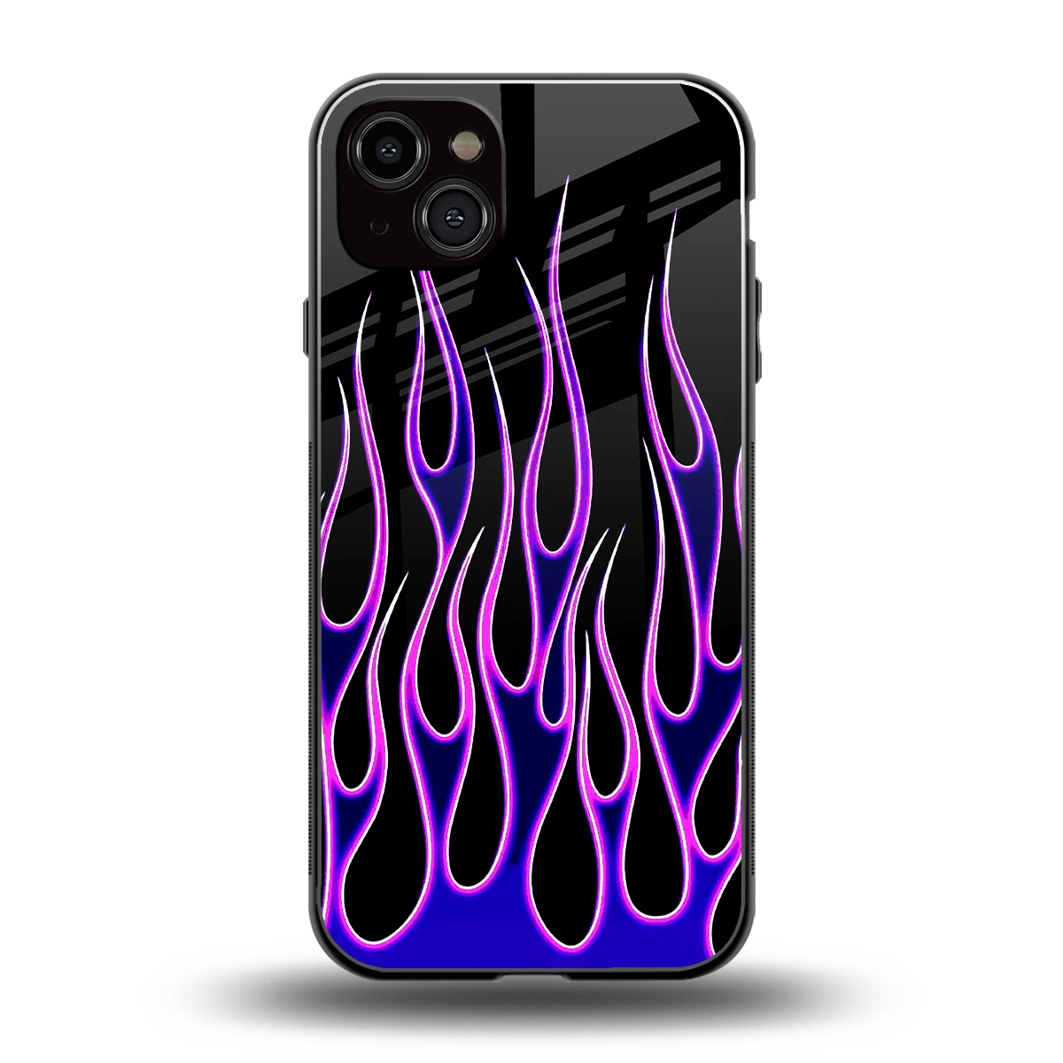 Flames Purple Inferno back phone cover | glass case for iphone 14 plus