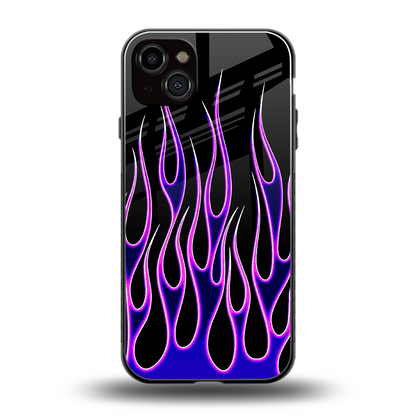 Flames Purple Inferno back phone cover | glass case for iphone 14 plus