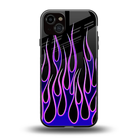 Flames Purple Inferno back phone cover | glass case for iphone 14 plus