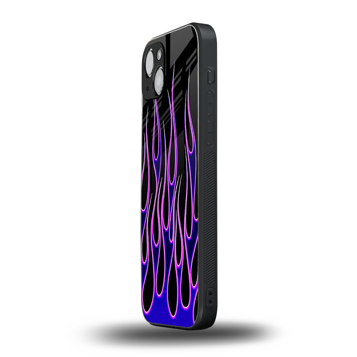 Flames Purple Inferno iphone 15 mobile cover | shockproof glass phone case
