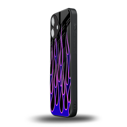 Flames Purple Inferno iphone 16 plus mobile cover | shockproof glass phone case