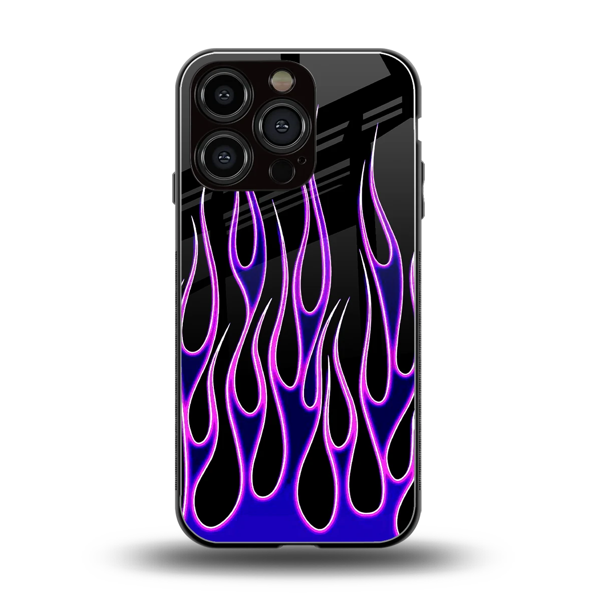 Flames Purple Inferno back phone cover | glass case for iphone 16 pro