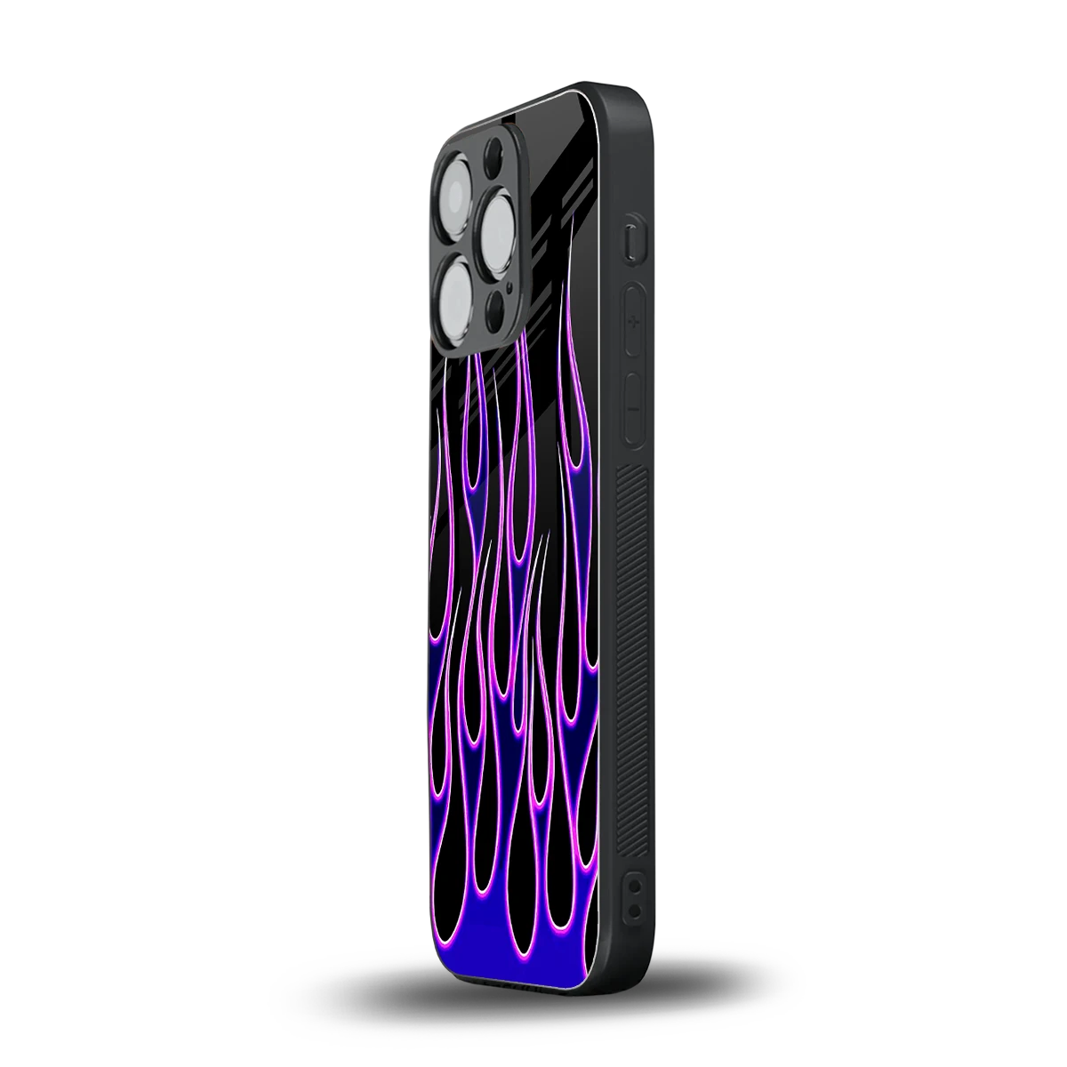 Flames Purple Inferno iphone 16 pro mobile cover | shockproof glass phone case