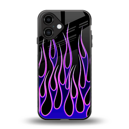 Flames Purple Inferno back phone cover | glass case for iphone 16