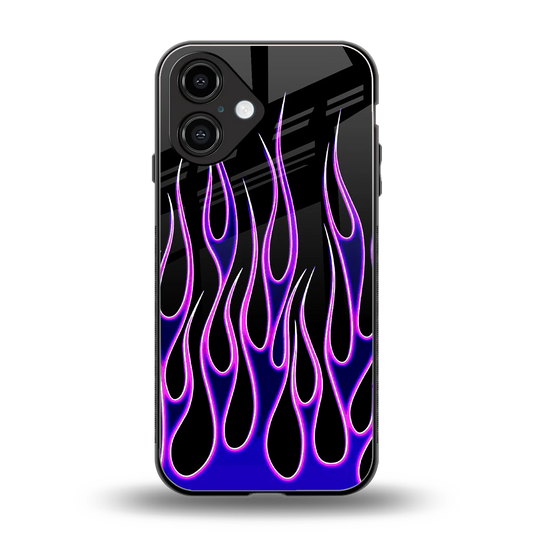 Flames Purple Inferno back phone cover | glass case for iphone 16