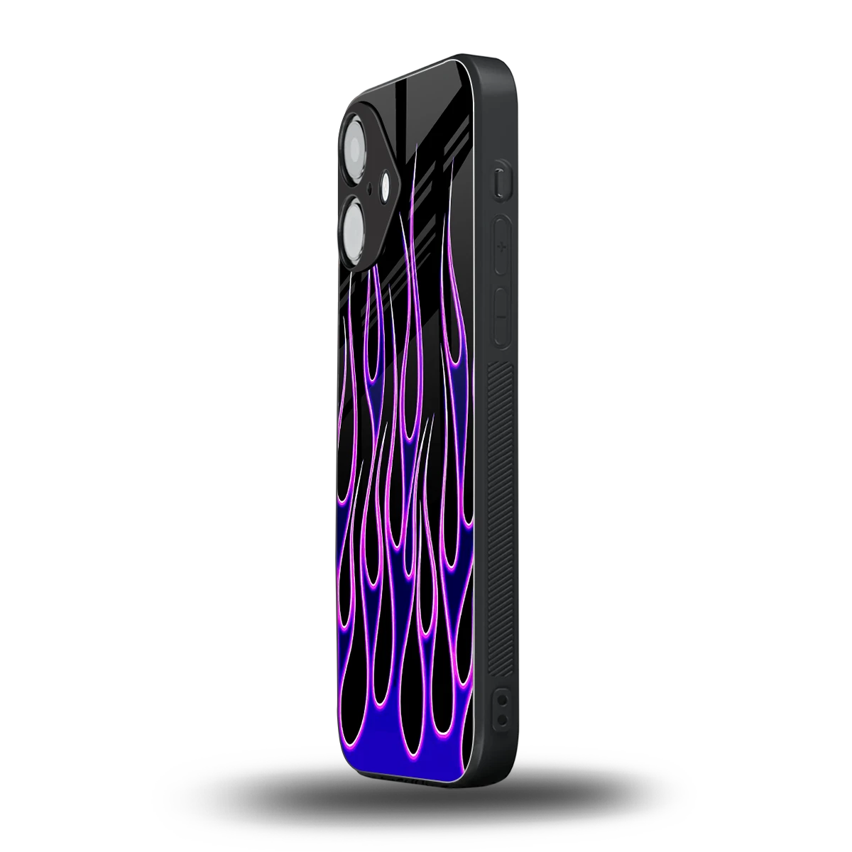 Flames Purple Inferno iPhone 16 mobile cover | shockproof glass phone case