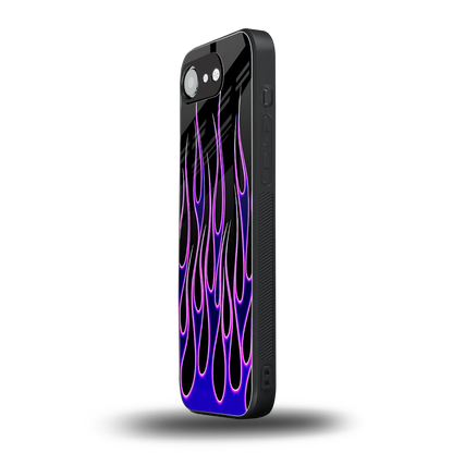 Flames Purple Inferno iphone 16e mobile cover | shockproof glass phone case
