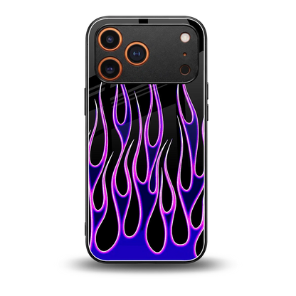 Flames Purple Inferno back phone cover | glass case for iphone 17 pro