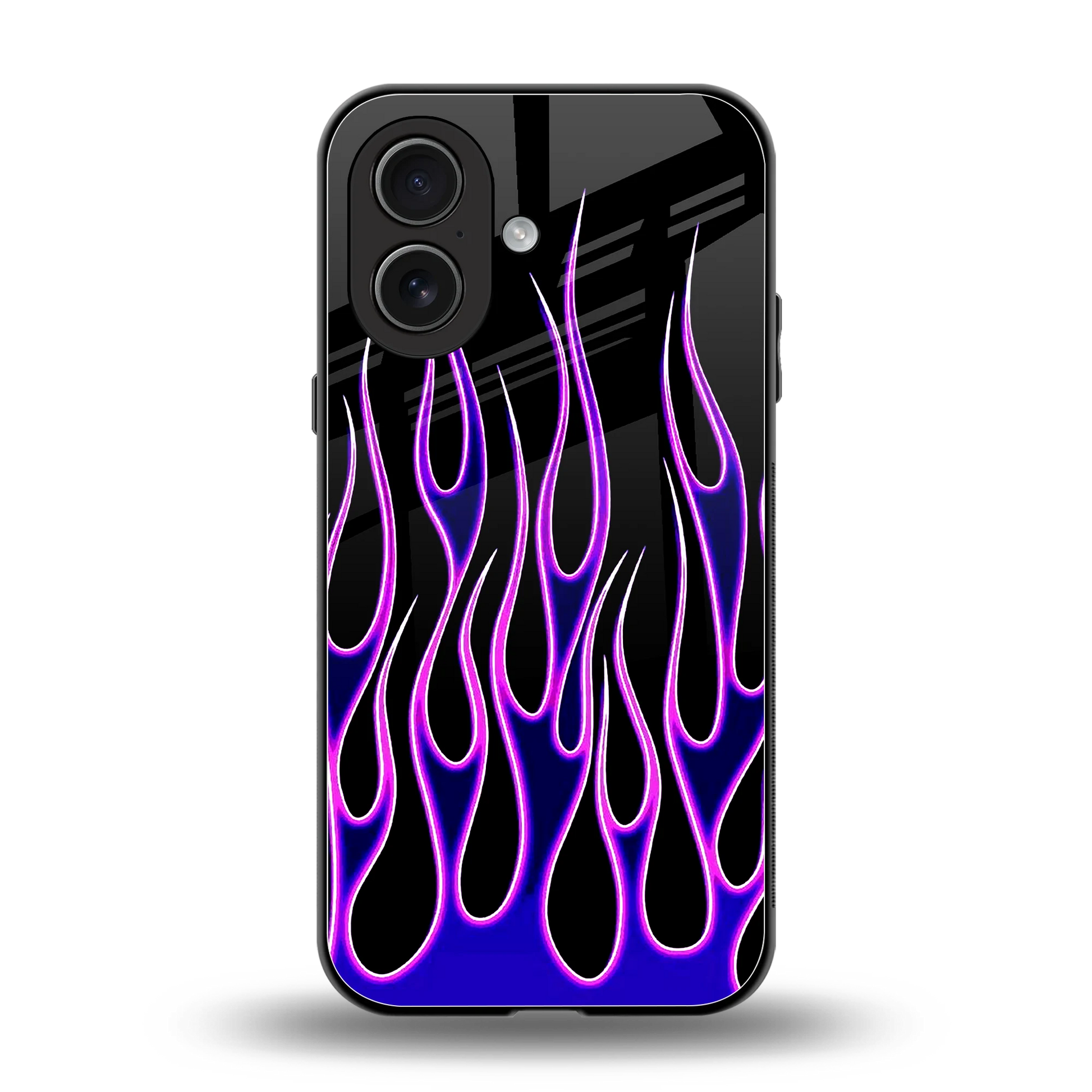 Flames Purple Inferno back phone cover | glass case for iphone 17