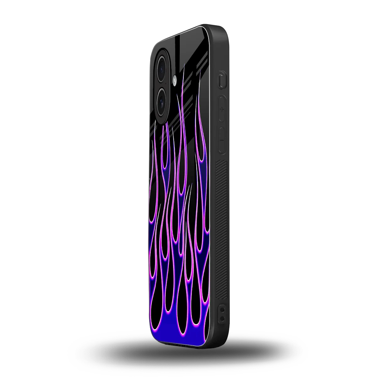 Flames Purple Inferno iphone 17 mobile cover | shockproof glass phone case