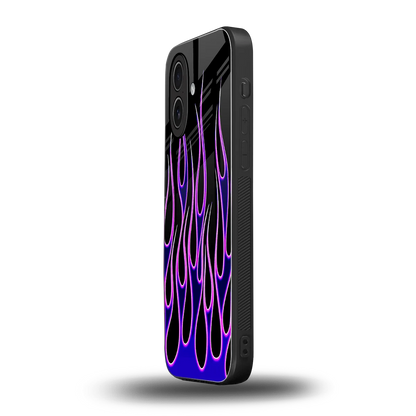 Flames Purple Inferno iphone 17 mobile cover | shockproof glass phone case