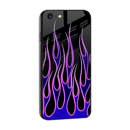 Flames Purple Inferno sleek iphone 6s plus cover with tempered glass back and TPU edges