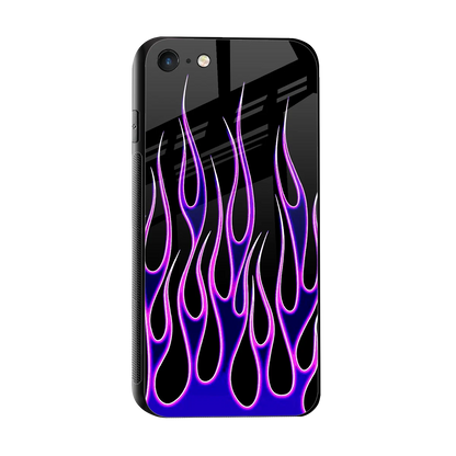 Flames Purple Inferno sleek iphone 7 cover with tempered glass back and TPU edges
