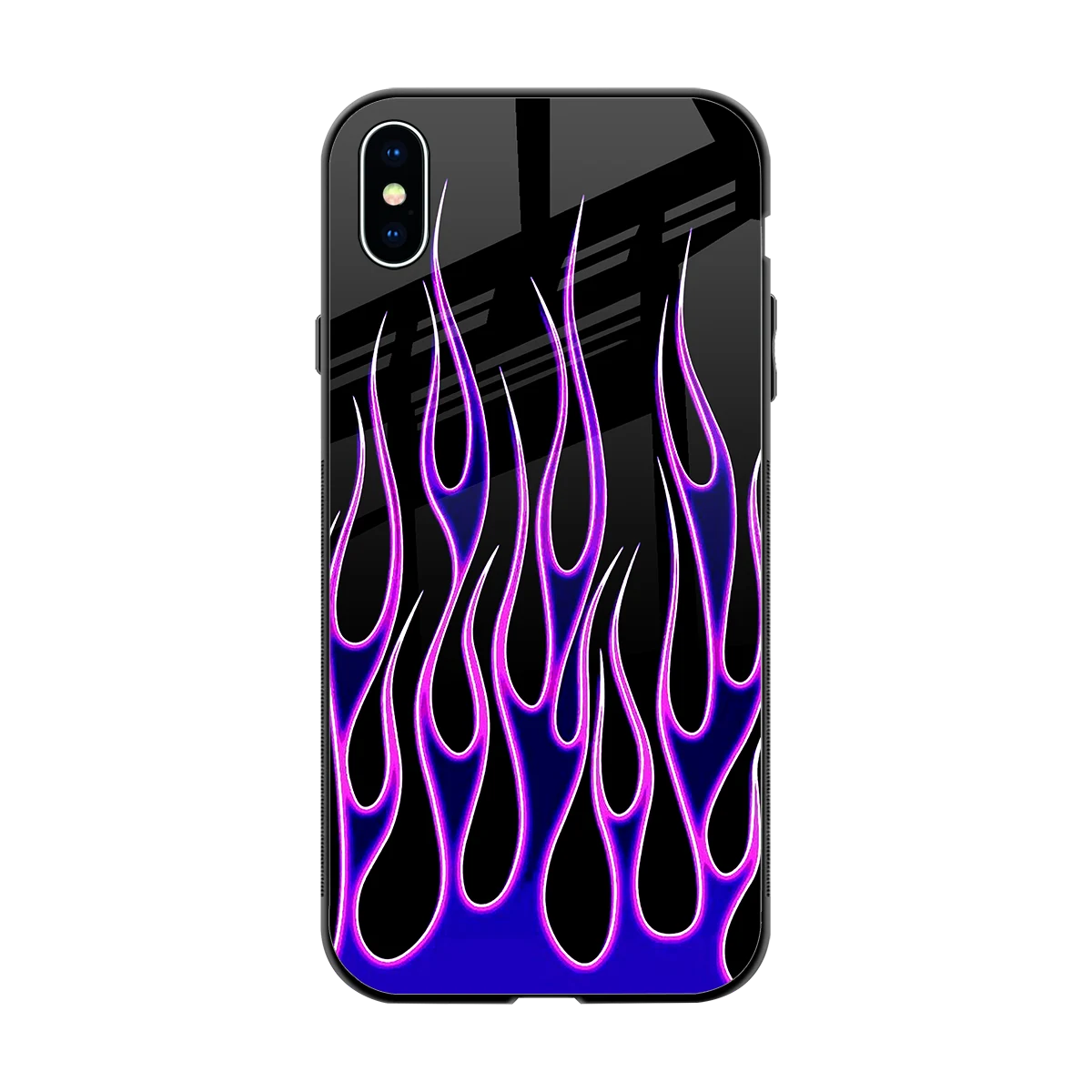 Flames Purple Inferno back phone cover | glass case for iphone xs max
