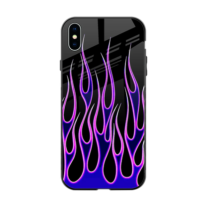 Flames Purple Inferno back phone cover | glass case for iphone xs max