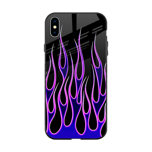 Flames Purple Inferno back phone cover | glass case for iphone xs max