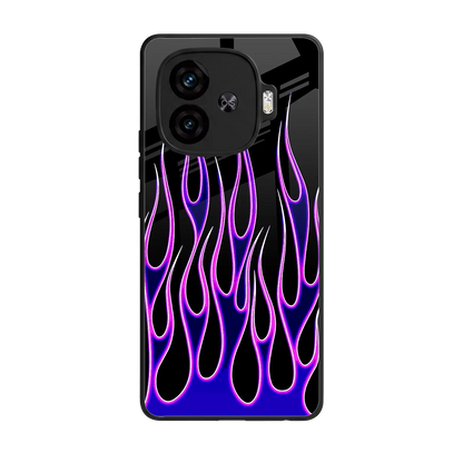 Flames Purple Inferno back phone cover | glass case for iqoo neo 10r 5g