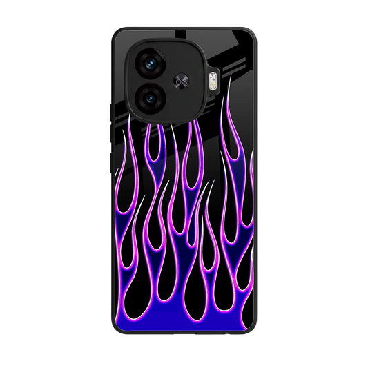 Flames Purple Inferno back phone cover | glass case for iqoo neo 10r 5g