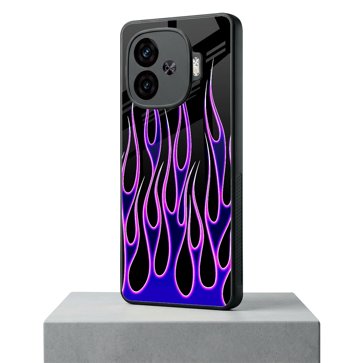 Flames Purple Inferno iqoo neo 10r 5g mobile cover | shockproof glass phone case