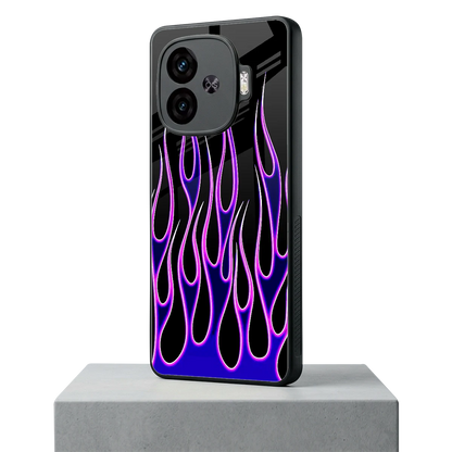 Flames Purple Inferno iqoo neo 10r 5g mobile cover | shockproof glass phone case