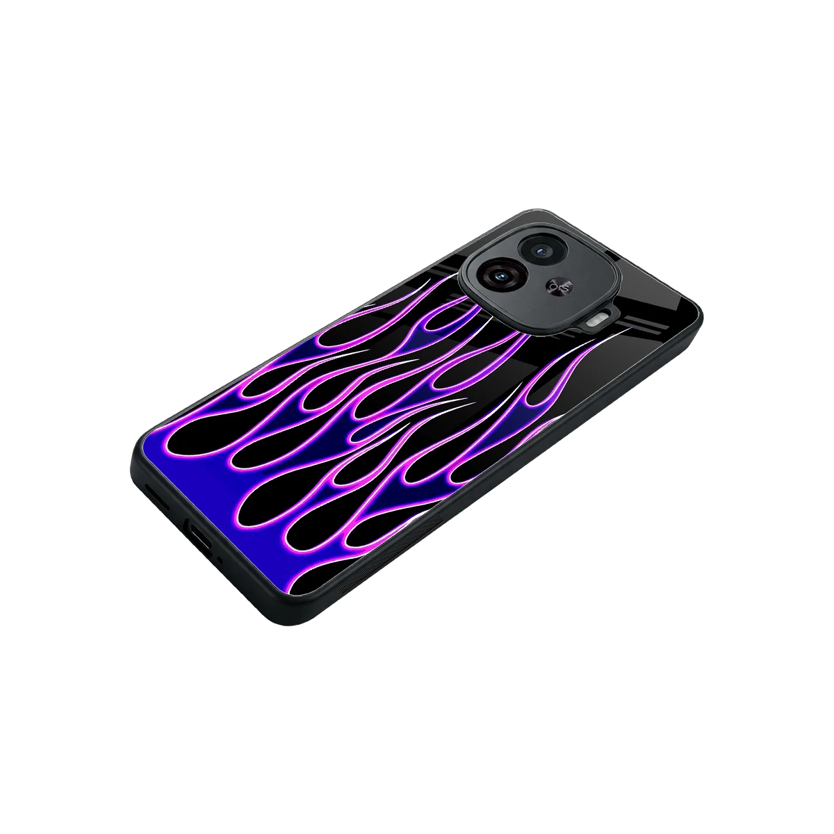 Flames Purple Inferno stylish phone case for iqoo neo 10r 5g | glossy glass and slim fit