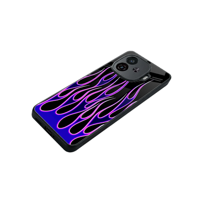 Flames Purple Inferno stylish phone case for iqoo neo 10r 5g | glossy glass and slim fit