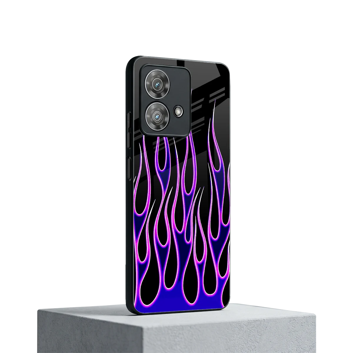 Flames Purple Inferno motorola edge 40 neo 5g mobile cover | shockproof glass phone case
