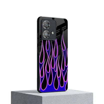 Flames Purple Inferno motorola edge 40 neo 5g mobile cover | shockproof glass phone case