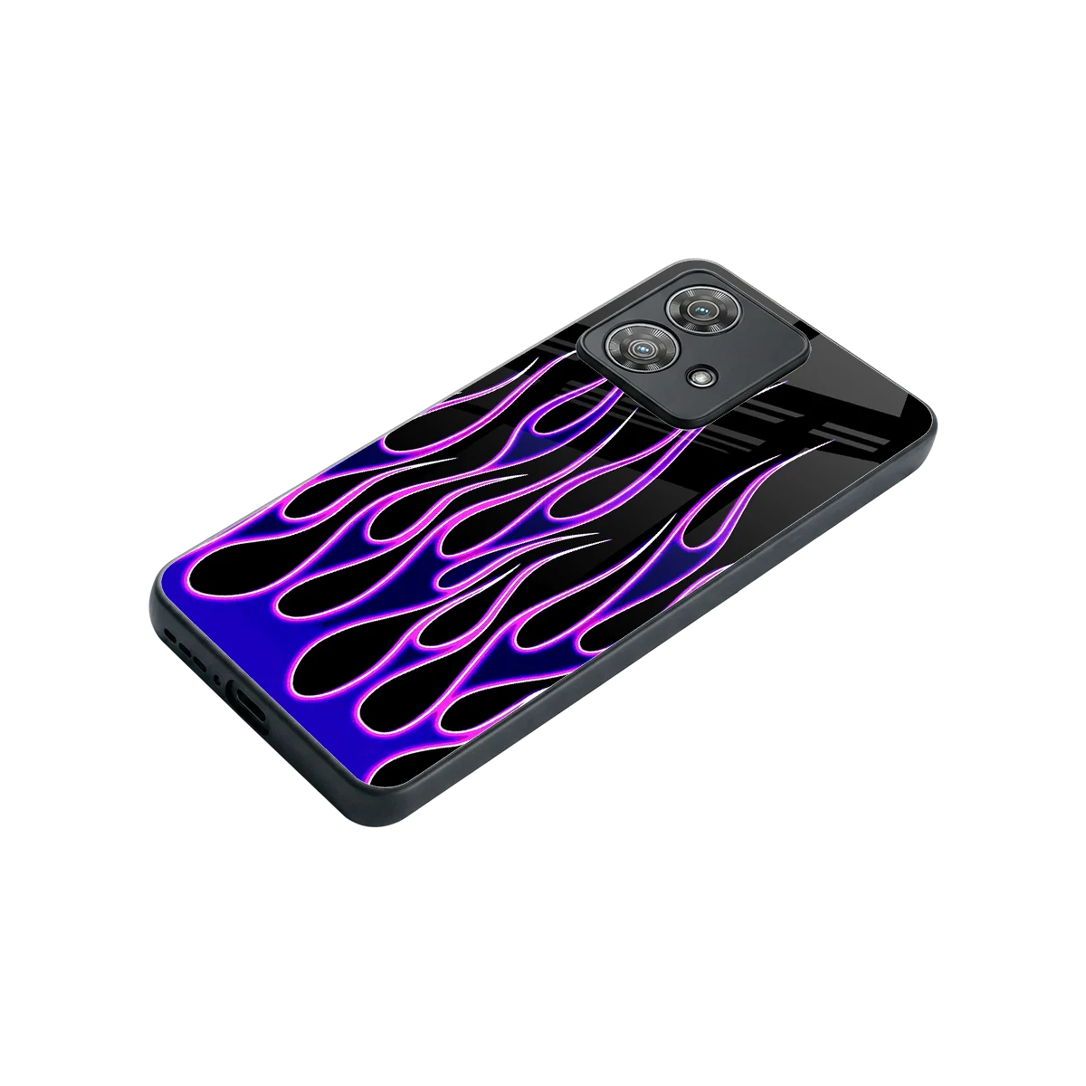 Flames Purple Inferno stylish phone case for motorola edge 40 neo 5g | glossy glass and slim fit