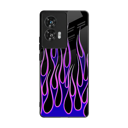 Flames Purple Inferno back phone cover | glass case for motorola edge 50 fusion