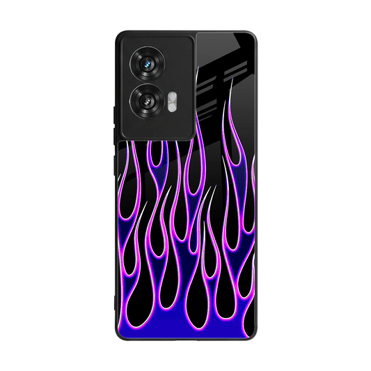 Flames Purple Inferno back phone cover | glass case for motorola edge 50 fusion