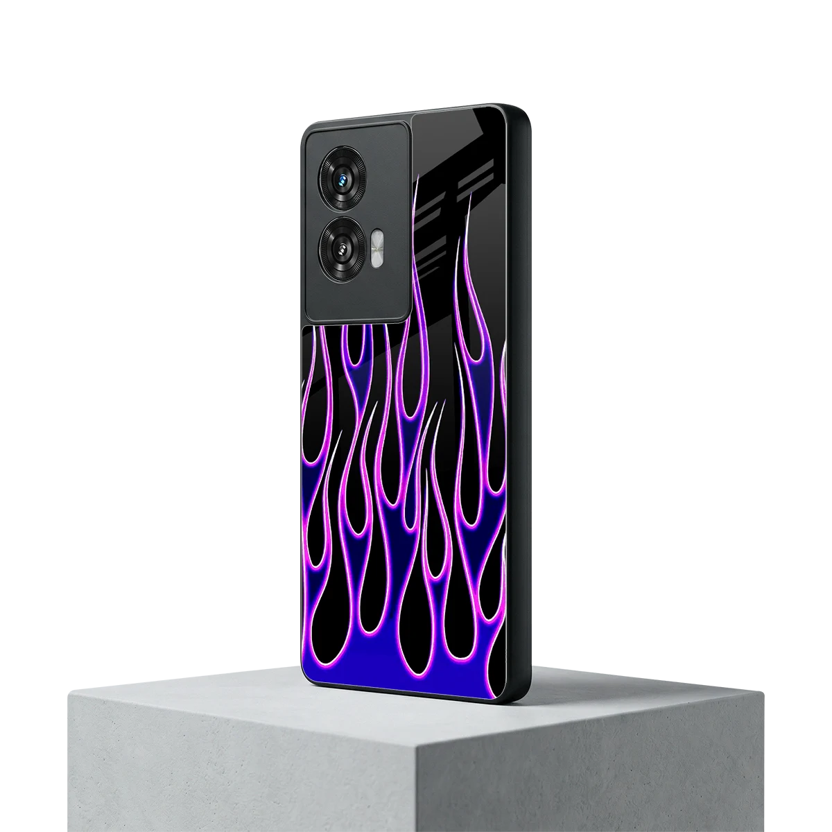 Flames Purple Inferno motorola edge 50 fusion mobile cover | shockproof glass phone case