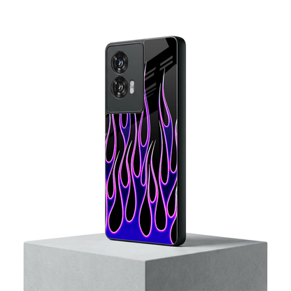 Flames Purple Inferno motorola edge 50 fusion mobile cover | shockproof glass phone case