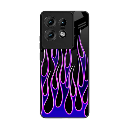 Flames Purple Inferno back phone cover | glass case for motorola edge 50 pro