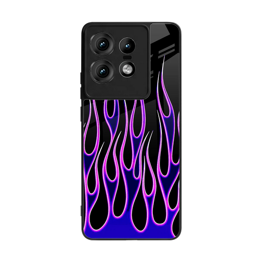Flames Purple Inferno back phone cover | glass case for motorola edge 50 pro