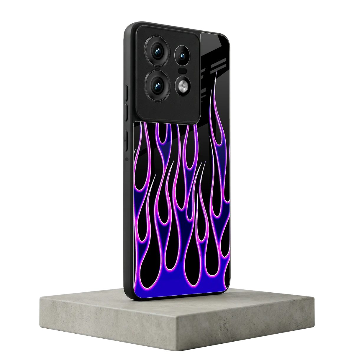 Flames Purple Inferno motorola edge 50 pro mobile cover | shockproof glass phone case