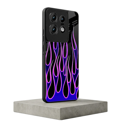 Flames Purple Inferno motorola edge 50 pro mobile cover | shockproof glass phone case