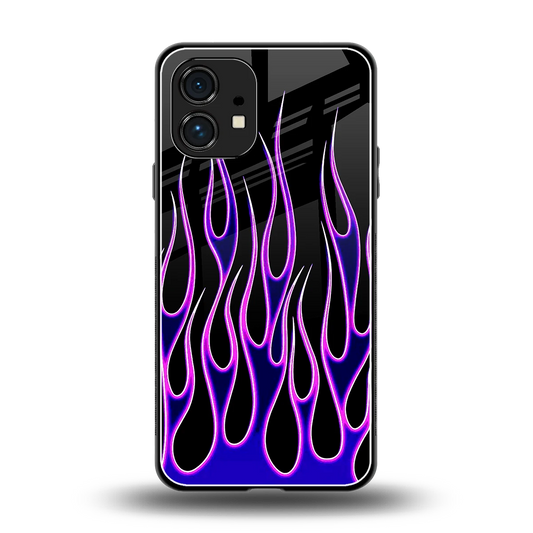 Flames Purple Inferno back phone cover | glass case for nothing phone 1