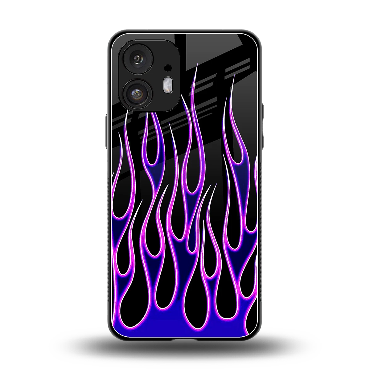 Flames Purple Inferno back phone cover | glass case for nothing phone 2