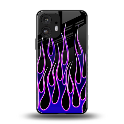 Flames Purple Inferno back phone cover | glass case for nothing phone 2