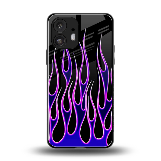 Flames Purple Inferno back phone cover | glass case for nothing phone 2