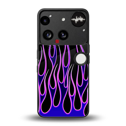 Flames Purple Inferno back phone cover | glass case for nothing phone 3